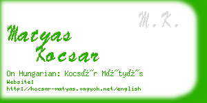 matyas kocsar business card